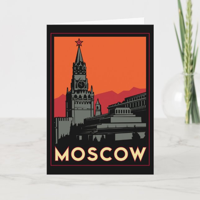 Russlands kremlin art Deko Retroreise Karte (Vorderseite)