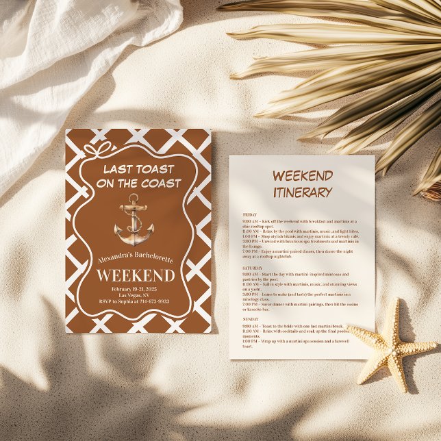Rust Anchor Nautical Bachelorette Einladung (Von Creator hochgeladen)