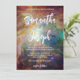 Rust Aquamarine Orion Nebula Planetarium Hochzeit Einladung