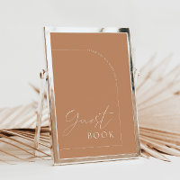 Rust Arch Modern Guest Book Wedding Sign