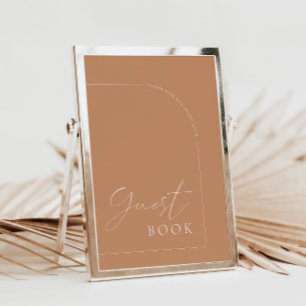 Rust Arch Modern Guest Book Wedding Sign Einladung