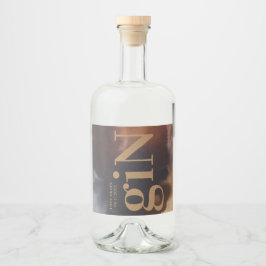 Rust Art Big Monogram Modern Bold Simple Wedding Alkoholflaschenetikett