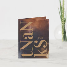 Rust Art Big Monogram Modern Bold Simple Wedding