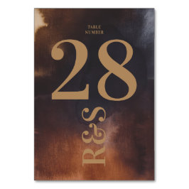 Rust Art Big Monogram Modern Bold Simple Wedding Tischnummer