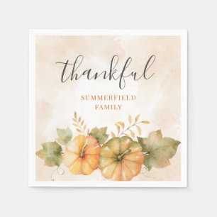 Rust Blätter Pumpkin dankbar Familie Erntedank Serviette