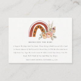 Rust Boho Bläsernieder Bücher beantragen Babydusch Begleitkarte