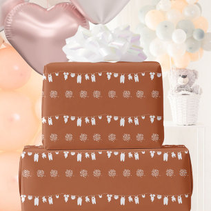 Rust Boho Minimalistisch Gender Neutral Baby Dusch Geschenkpapier