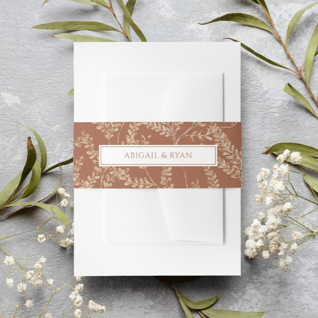 Rust Boho Wildblume Floral Butterfly Wedding Einladungsbanderole (Von Creator hochgeladen)