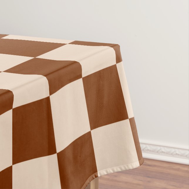 Rust brown and beige checkerboard pattern tischdecke (Beispiel)
