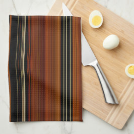 Rust Brown Modern Stripes Geschirrtuch