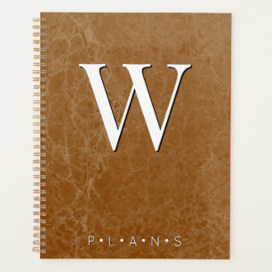 Rust Burnt Orange Modern Marbour Monogram Planer
