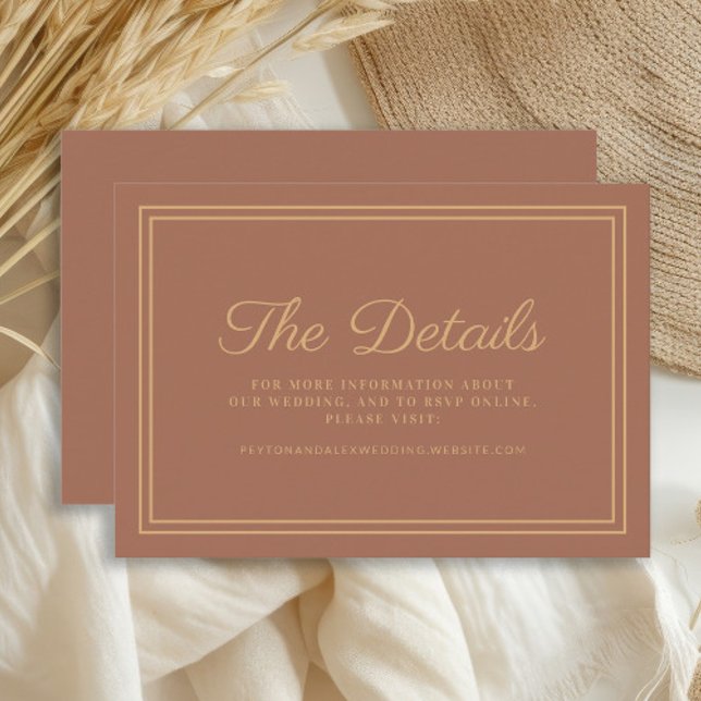 Rust Burnt Orange Wedding Details Begleitkarte (Terracotta/burnt orange wedding details card)