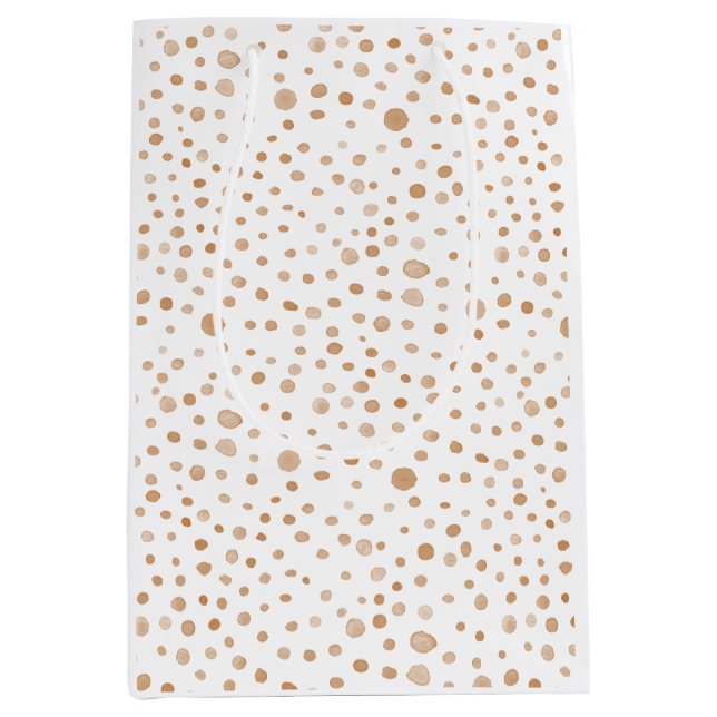 Rust Confetti Wasserfarbe Dots Geschenktasche Mittlere Geschenktüte (Vorderseite)