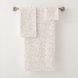 Rust Confetti Wasserfarben Punkte Badhandtuch Set