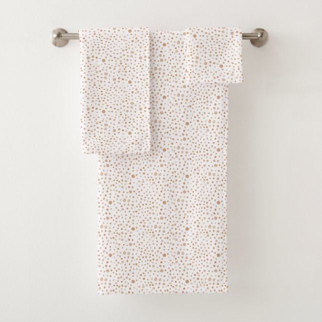 Rust Confetti Wasserfarben Punkte Badhandtuch Set (Insitu)