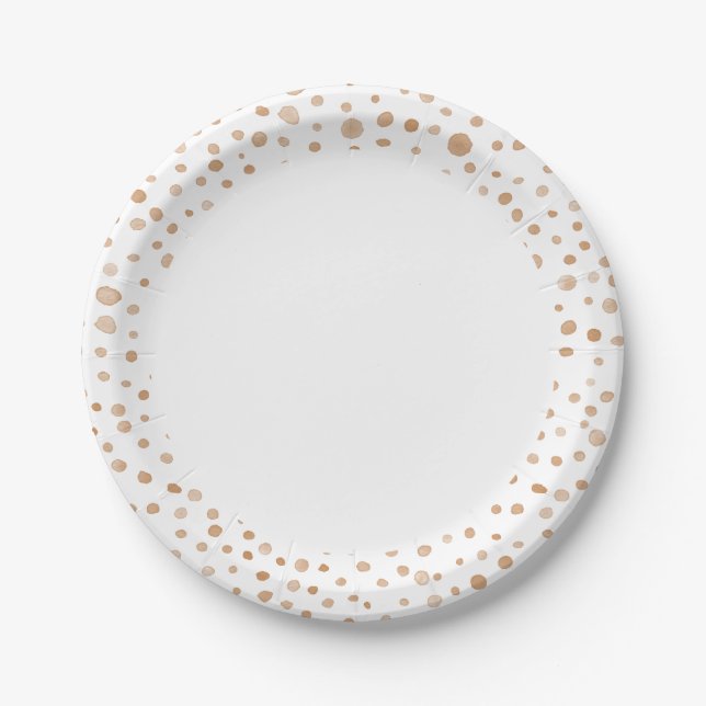 Rust Confetti Wasserfarbtafeln Papierplatte Pappteller (Vorderseite)