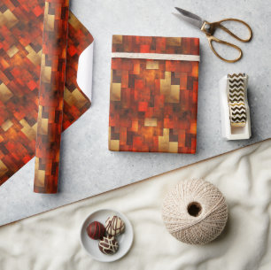 Rust & Copper Elegance: Hoch entwickelte Grafik Geschenkpapier