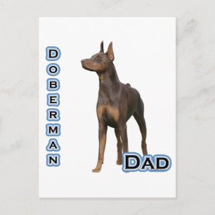 Rust Doberman Vater 4 Postkarte