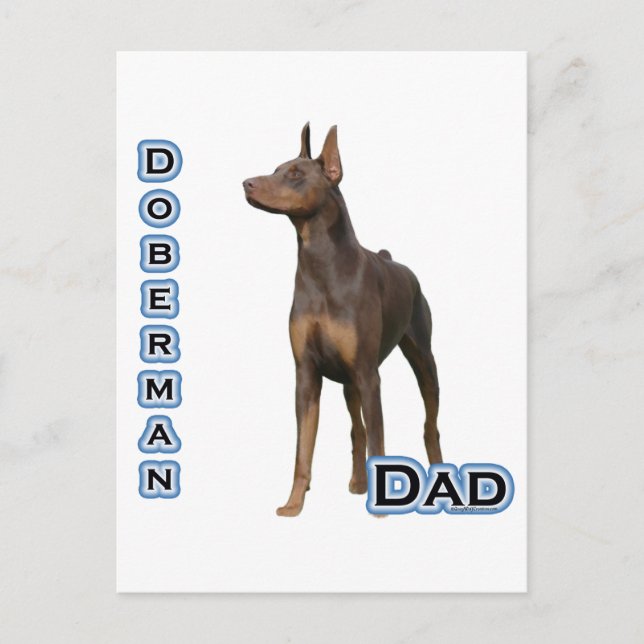 Rust Doberman Vater 4 Postkarte (Vorderseite)