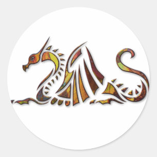 Rust Dragon Runder Aufkleber