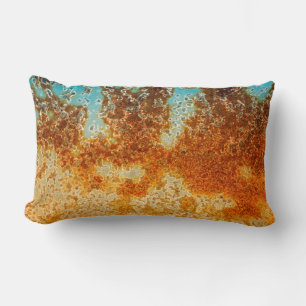 Rust Dusty Turquoise Industrial Abstrakt Lendenkissen