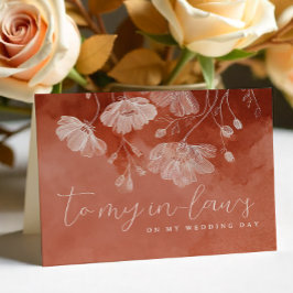 Rust Floral Wedding Card für In-Laws Dankeskarte