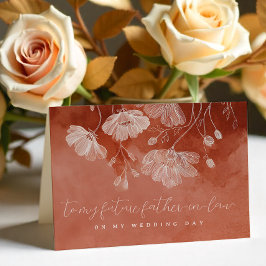 Rust Floral Wedding Day Card Zukunft Schwiegervate Dankeskarte