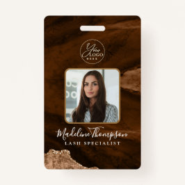 Rust Gold Agate Marble Business Logo Company ID Ausweis