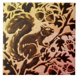 Rust Gold Brot Eichhörnchen Blütenblatt Herbstle Fliese