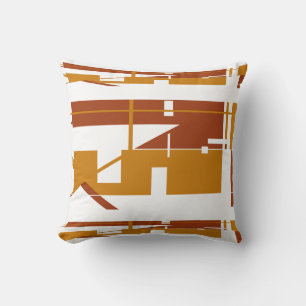 Rust Gold White Southwest Look Horizontal Abstrakt Kissen