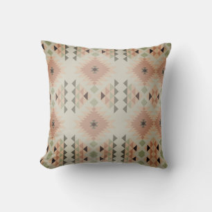 Rust Green Gray Südwest Tribal Muster Kissen