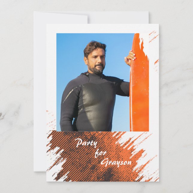 Rust Grunge Foto Einladung (Vorderseite)