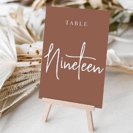 Rust Hand Scripting Table NINETEEN Tischnummer