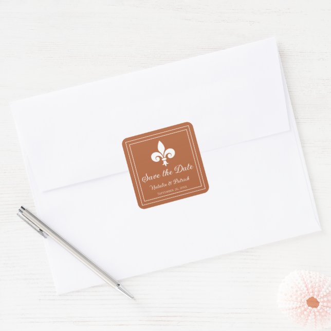 Rust Lilie Save the Date Stickers (Umschlag)