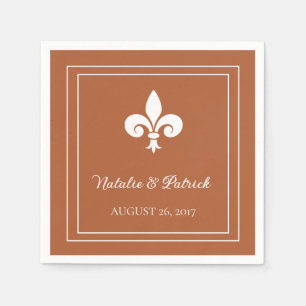 Rust Lilie Wedding Paper Napkins Serviette