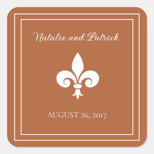 Rust Lilie Wedding Stickers (Vorderseite)