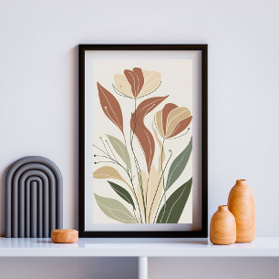 Rust Meadow Flüstern I – Minimalistische Botanisch Poster