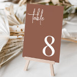 Rust modern handschriftlich   Klassischer Serif Tischnummer<br><div class="desc">Einfache und schicke Tischnummer-Karten in Rost und Weiß machen eine elegante Aussage bei Ihrer Hochzeit oder Veranstaltung. Das Design enthält "table" in handgeschriebenen Schriftzeichen,  mit der Tischnummer unten rechts in zeitloser Serifentypografie. Design wiederholt sich auf beiden Seiten.</div>