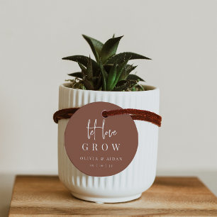 Rust Modern Script Let Love Grow Seed or Plant Geschenkanhänger