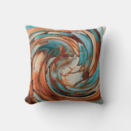 Rust N Blue Abstrakt Art Throw Kissen