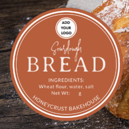 Rust Orange Bakery Sauerteigbrot-Logo-Aufkleber Runder Aufkleber