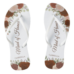 Rust Orange Boho Chic Trauzeugin Hochzeit Flip Flops