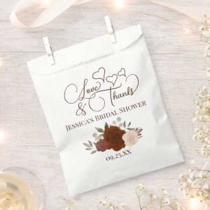 Rust Orange Boho Liebe Dank Brautparty Geschenktütchen