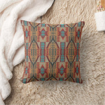 Rust Orange Brown Türkquoise Aquamarin Blue Tribal