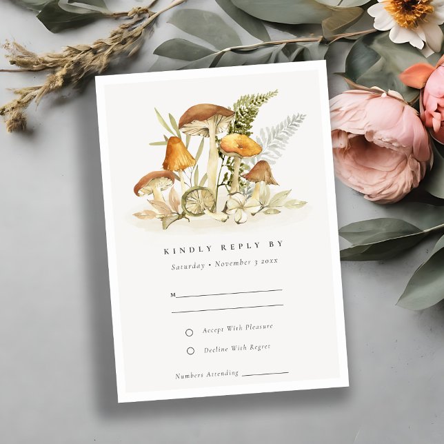 Rust Orange Champagne Fête Faune Mariage Rsvp (Créateur téléchargé)