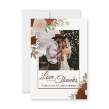 Rust Orange & Coral Rose Liebe & Danke Hochzeit