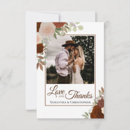 Rust Orange & Coral Rose Liebe & Danke Hochzeit