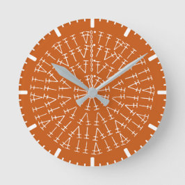 Rust Orange Crochet Chart Hintergrund Uhr
