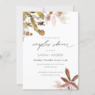 Rust Orange Fall Tree Branch Couples Dusche laden Dankeskarte