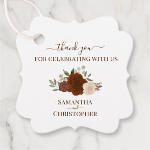 Rust Orange Herbst Rose Elegante Hochzeit Vielen D Geschenkanhänger